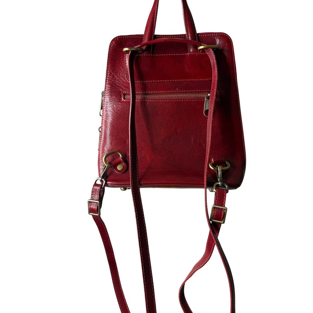 Vera Pelle Genuine Italian Leather Full Sized Backpack - Picture 6 of 11